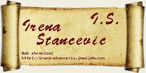 Irena Stančević vizit kartica